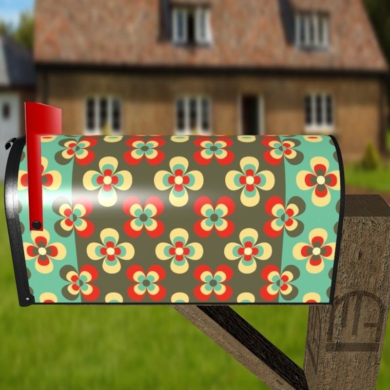 Colorful Vintage Retro Pattern #2 Decorative Curbside Farm Mailbox Cover - Image 3