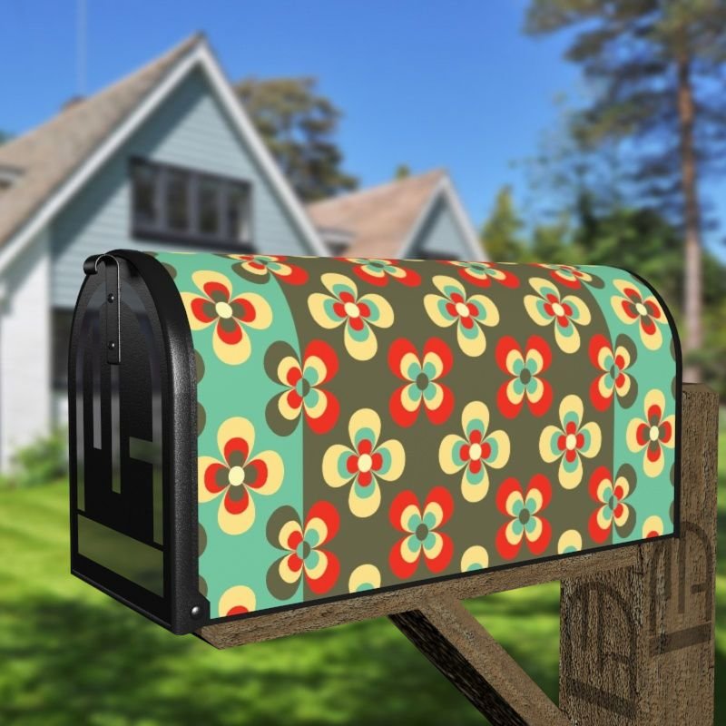 Colorful Vintage Retro Pattern #2 Decorative Curbside Farm Mailbox Cover