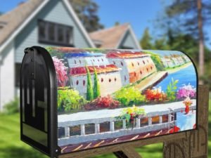 French Riviera Restaurant Decorative Curbside Farm Mailbox Cover