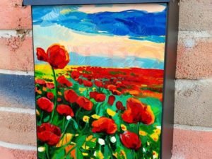 Land of Poppies Colonial Mailbox Cover