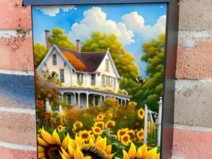 Sunflower Cottage #6 Colonial Mailbox Cover