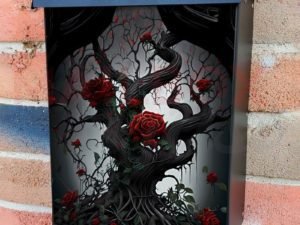 Gothic Garden with Roses #7 Colonial Mailbox Cover