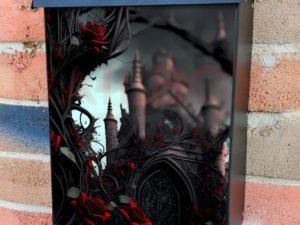 Gothic Garden with Roses #8 Colonial Mailbox Cover