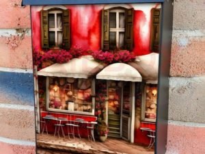 Cozy Coffee House #2 Colonial Mailbox Cover