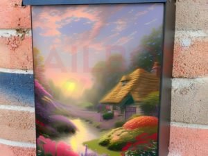 Cottage in the Meadow Colonial Mailbox Cover