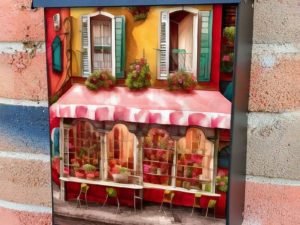 Cozy Coffee House #3 Colonial Mailbox Cover