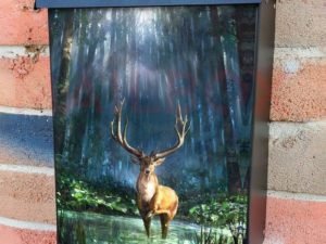 Deer in a Deep Forest Colonial Mailbox Cover