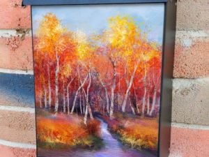 Colorful Autumn Trees Landscape Colonial Mailbox Cover