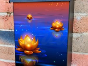 Waterlilies in the Sunset Colonial Mailbox Cover