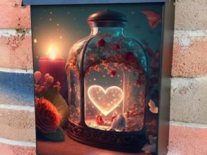 Valentine's Day Heart in a Lantern Colonial Mailbox Cover