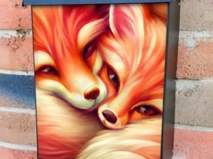 Snugly Fox Couple Colonial Mailbox Cover