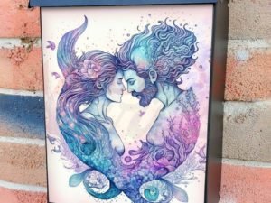 Beautiful Mermaid and Merman #1  Colonial Mailbox Cover