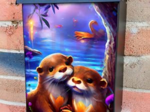 Lovely Otter Couple #3 Colonial Mailbox Cover