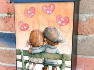 Cute Kids in Love Colonial Mailbox Cover
