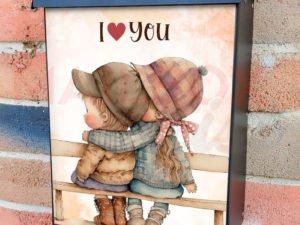 Cute Kids in Love #2 Colonial Mailbox Cover