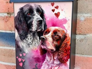 Dog Couple in Love #1 Colonial Mailbox Cover