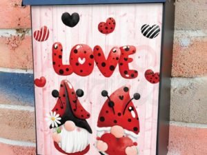 Cute Ladybug Love Gnomes Colonial Mailbox Cover