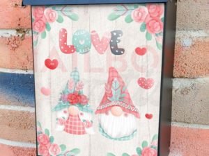 Bohemian Valentine's Gnomes Colonial Mailbox Cover
