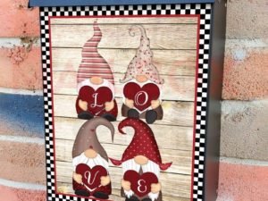 Valentine's Gnomes with Hearts Colonial Mailbox Cover