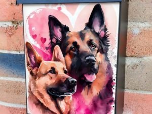 Dog Couple in Love #5 Colonial Mailbox Cover