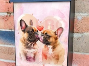 Dog Couple in Love #7 Colonial Mailbox Cover