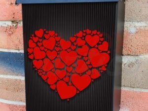Valentine's Red Hearts Colonial Mailbox Cover