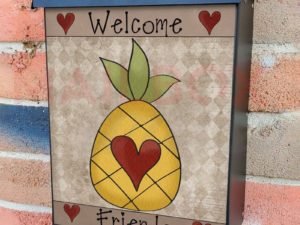 Welcome Friends Pineapple Colonial Mailbox Cover