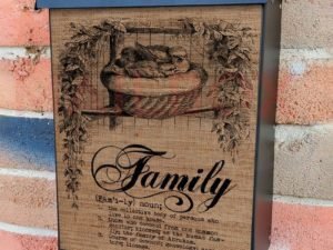 Vintage Bird Nest Burlap Pattern Colonial Mailbox Cover