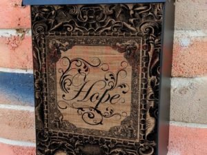 Vintage Hope Sign Burlap Pattern Colonial Mailbox Cover