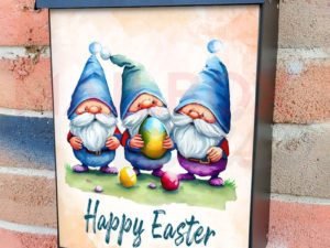 Easter Gnome with Egg Baskets Colonial Mailbox Cover