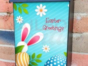 Pretty Easter Eggs and Flowers Colonial Mailbox Cover