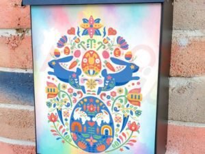 Folk Easter Design Colonial Mailbox Cover
