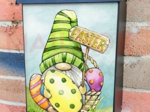 Easter Gnome and Egg Basket Colonial Mailbox Cover