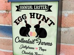Easter Egg Hunt Sign Colonial Mailbox Cover