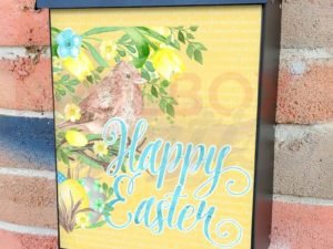 Easter Bird with Eggs and Flowers Colonial Mailbox Cover