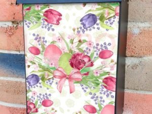 Easter Flowers and Eggs Colonial Mailbox Cover