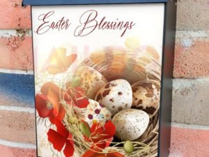 Easter Nest with Poppies Colonial Mailbox Cover