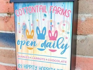 Cottontail Farms Sign Colonial Mailbox Cover