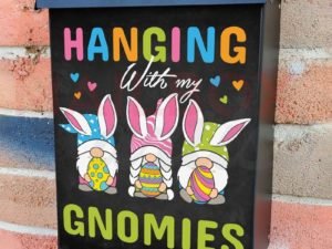 Hanging with My Easter Gnomies Colonial Mailbox Cover