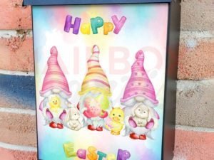 Easter Gnomes with Bunnies and Chicks Colonial Mailbox Cover