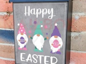 Happy Easter Gnomes #2 Colonial Mailbox Cover