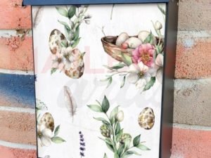 Easter Eggs, Feathers and Flowers Colonial Mailbox Cover