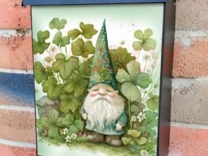 St. Patrick Day Gnome #4 Colonial Mailbox Cover