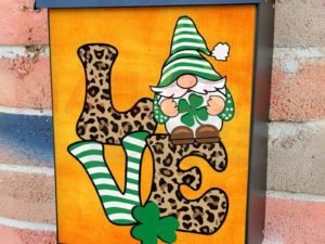 St. Patrick Day Love Gnome Colonial Mailbox Cover