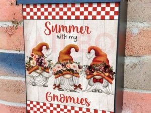 Summer with my Gnomies Colonial Mailbox Cover