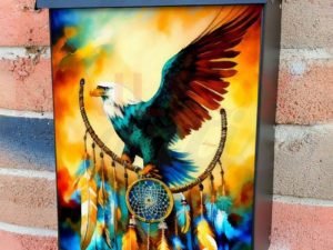 Eagle with Dreamcatcher #4 Colonial Mailbox Cover