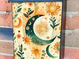 Celestial Moon and Sun #2 Colonial Mailbox Cover