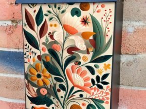 Cute Folklore Flowers #2 Colonial Mailbox Cover