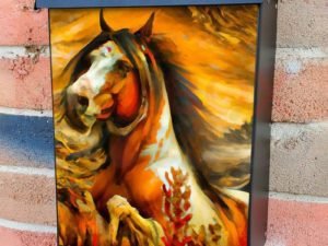 Beautiful Native Stallion Colonial Mailbox Cover