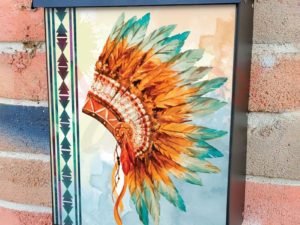 Native Headdress Colonial Mailbox Cover